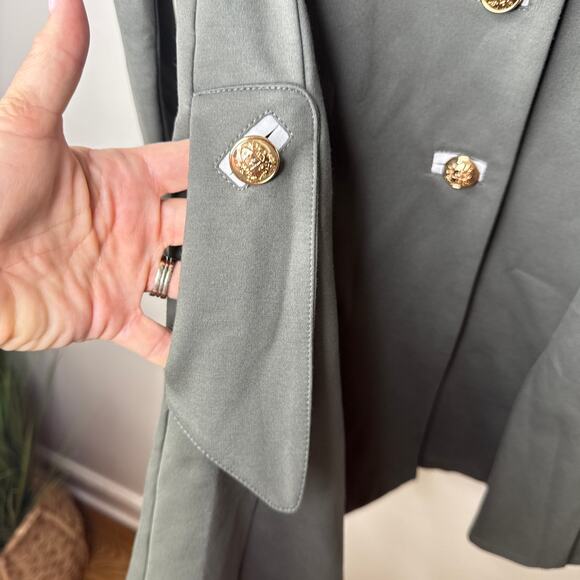 NEW Joseph Ribkoff Olive Green Ruby Coat Military Ponte Knit Jacket Size 4 - Picture 6 of 9